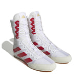 Adidas HOG 4 zapatillas de boxeo, blanco-rojo