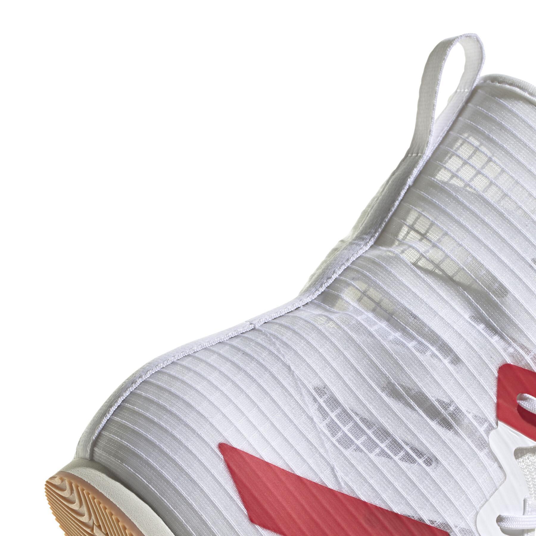 Adidas HOG 4 zapatillas de boxeo, blanco-rojo