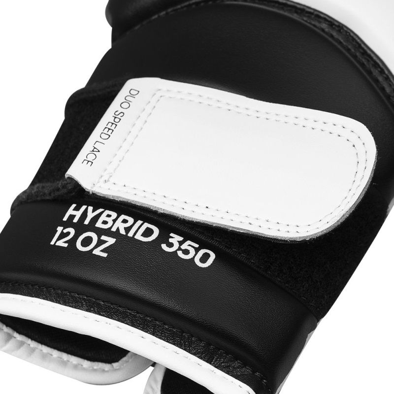 Adidas Hybrid 350 guantes de boxeo, blanco-negro
