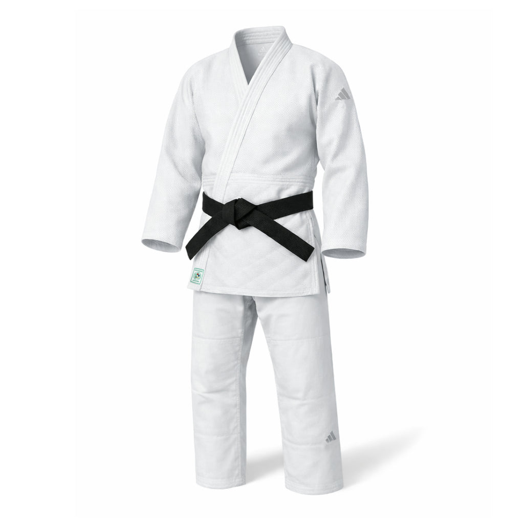Adidas Champion III IJF Regular Fit JU kimono 750g con logo, blanco