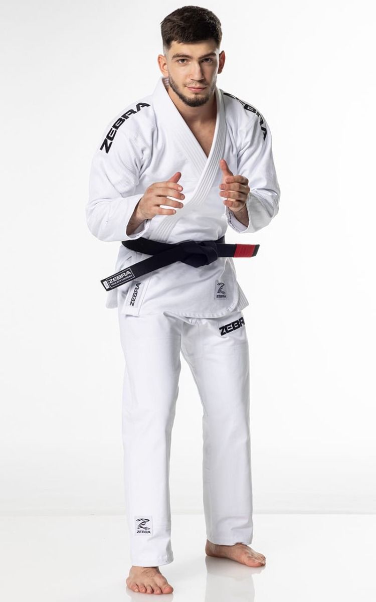 Zebra Guerreiro BJJ GI kimono 350g, blanco