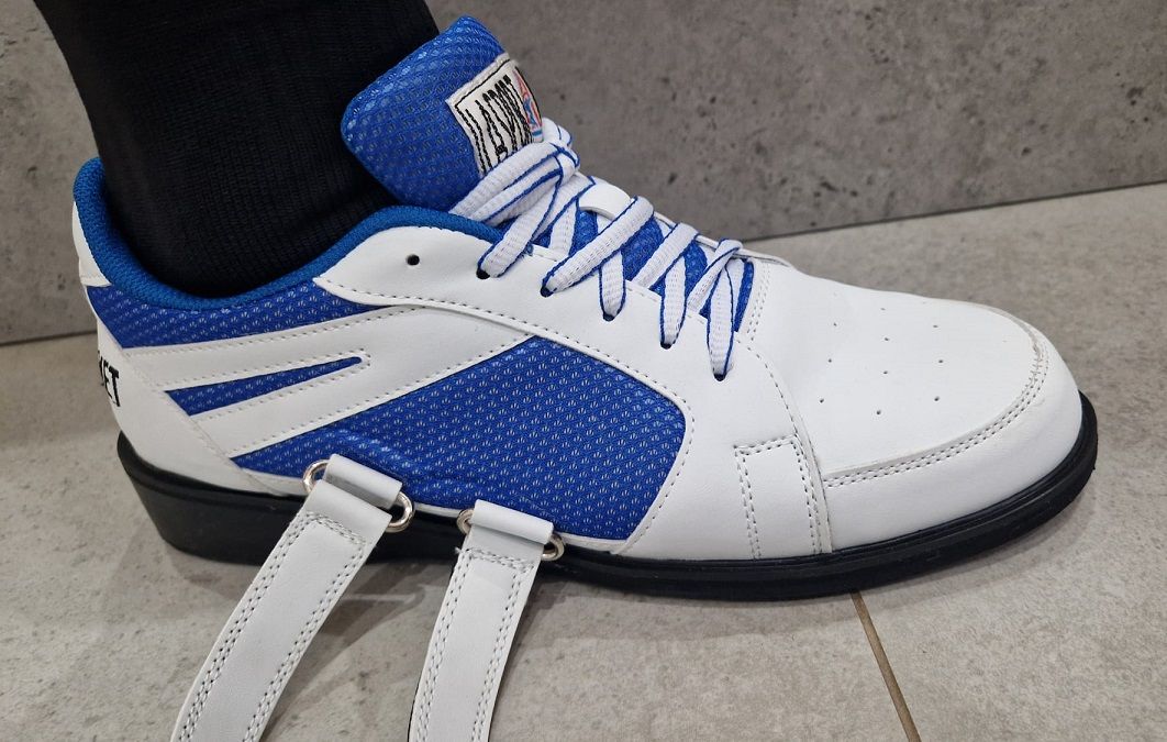 La Sport zapatillas de halterofilia, blanco-azul