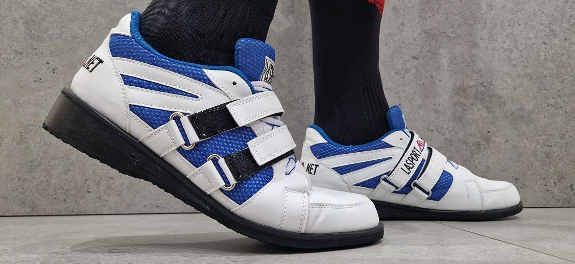 La Sport zapatillas de halterofilia, blanco-azul