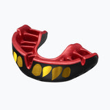 Opro Senior Gold Jawz protector bucal, negro rojo dorado
