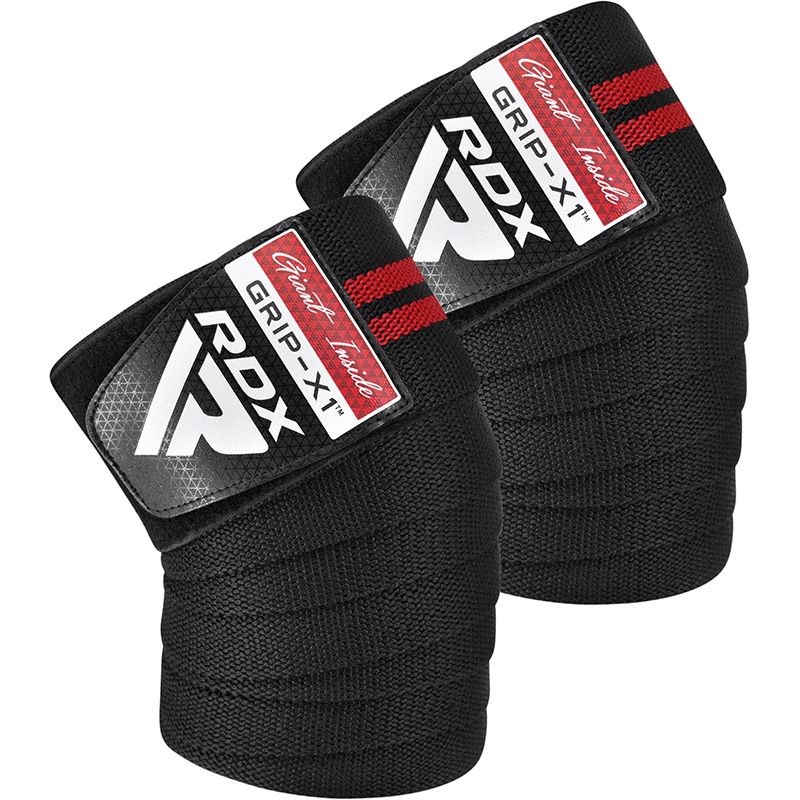 RDX vendaje de rodilla, negro-rojo