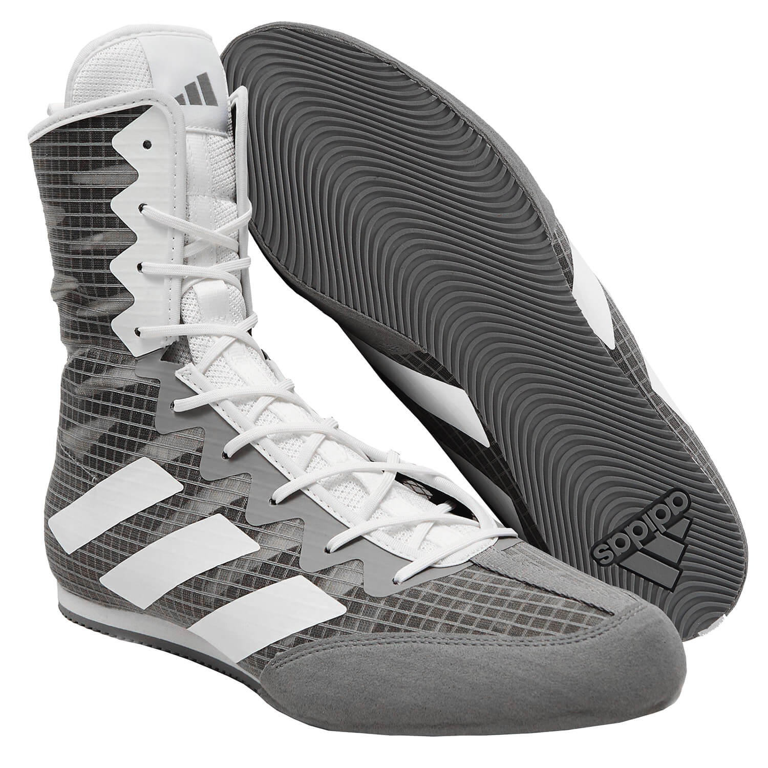 Adidas HOG 4 zapatillas de boxeo, gris-blanco