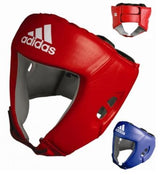 Adidas AIBA 1 casco de boxeo de cuero, azul