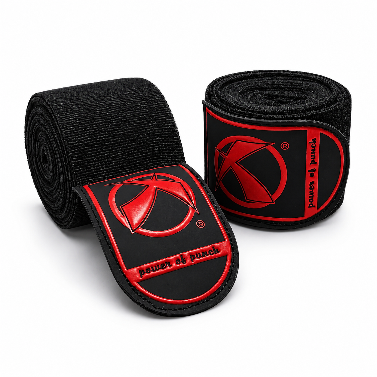 Katsudo Path PRO venda de boxeo elástica 2uds, negro-rojo