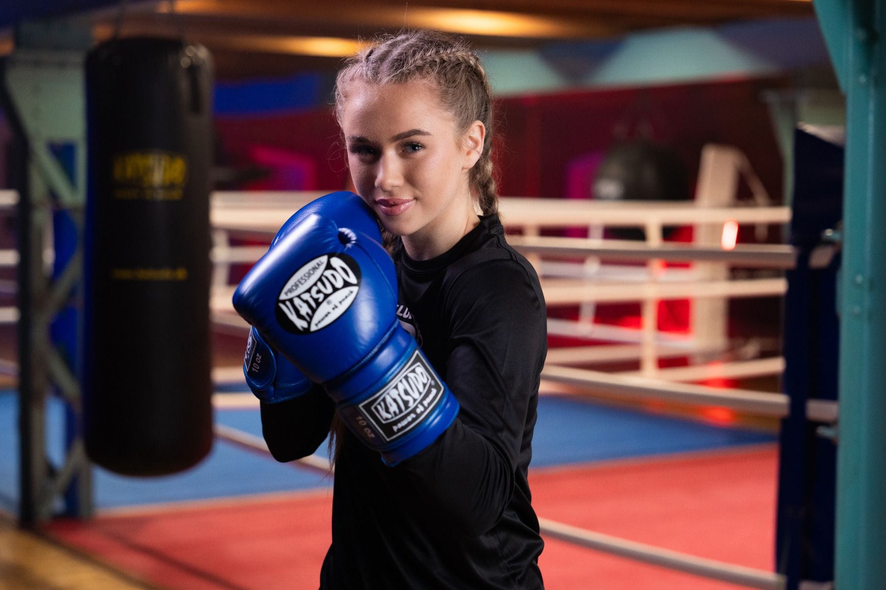 Katsudo Profesional guantes de boxeo, rojos