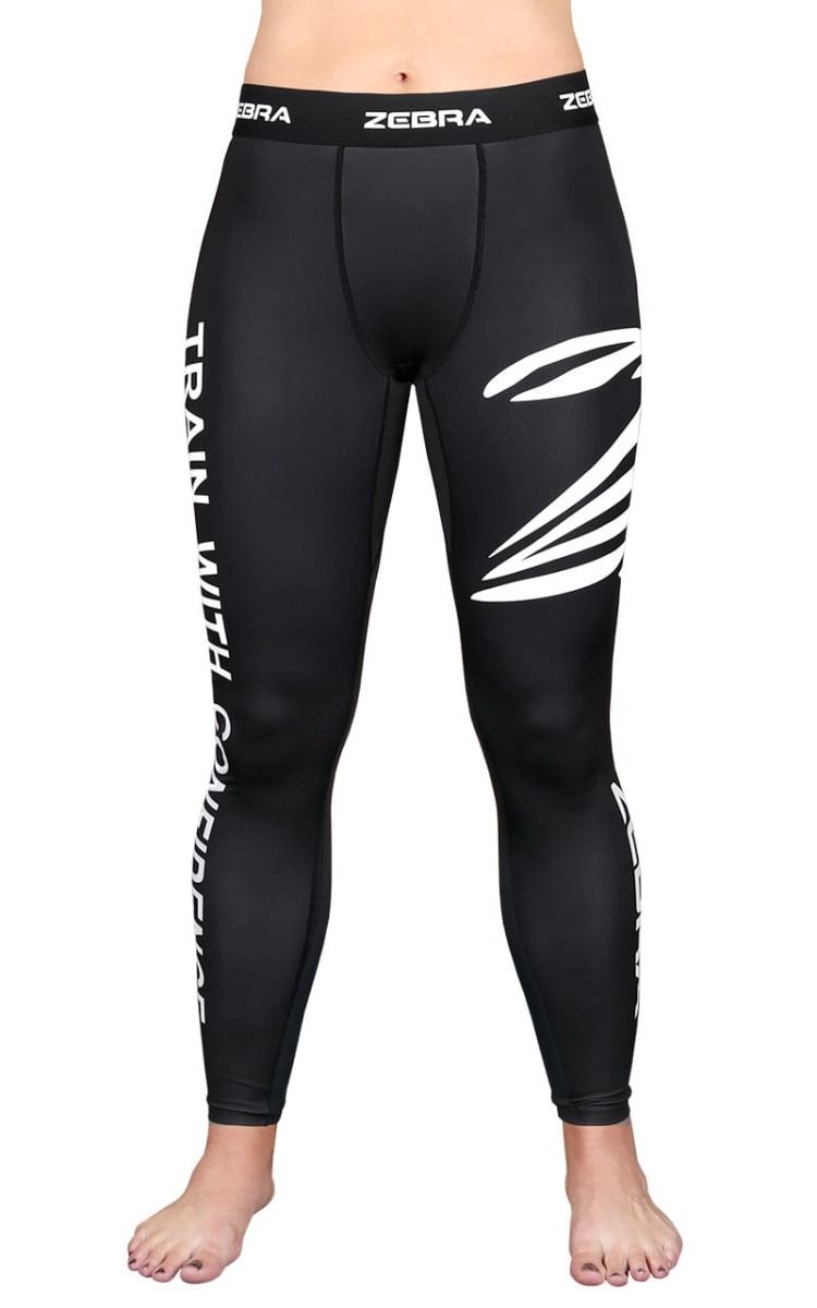 Zebra pantalones de compresión largos, negros