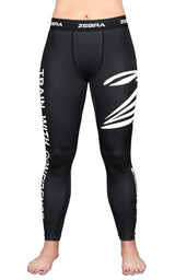 Zebra pantalones de compresión largos, negros