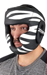 Zebra casco de sparring, negro