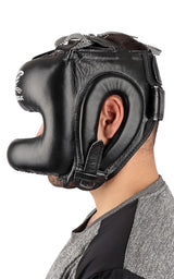 Zebra casco de boxeo con protector facial