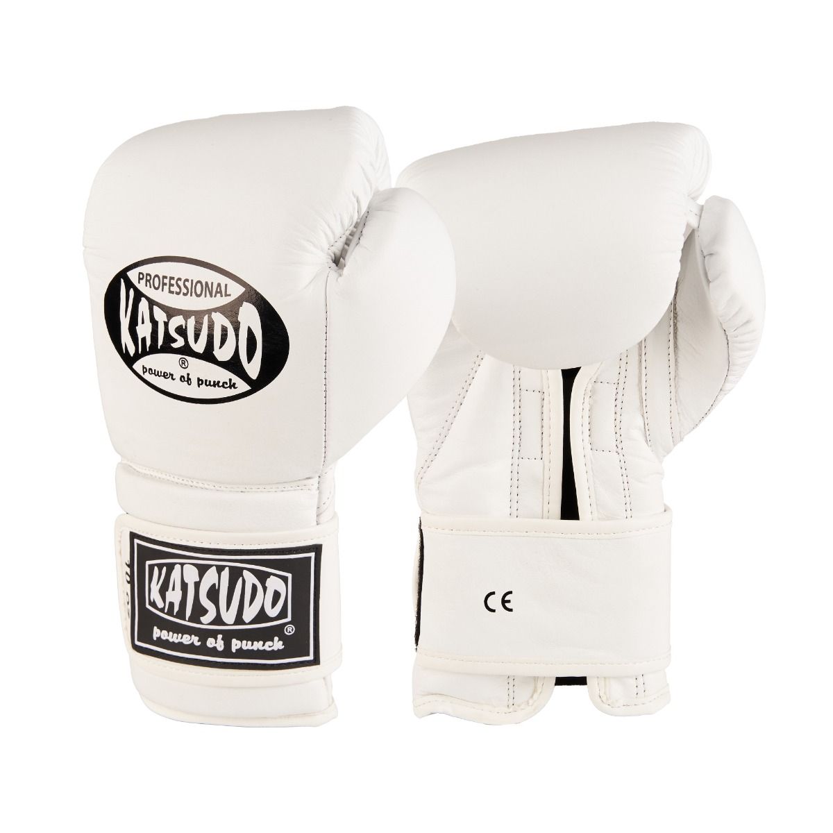 Katsudo Profesional guantes de boxeo, blancos