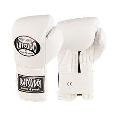 Katsudo Profesional guantes de boxeo, blancos