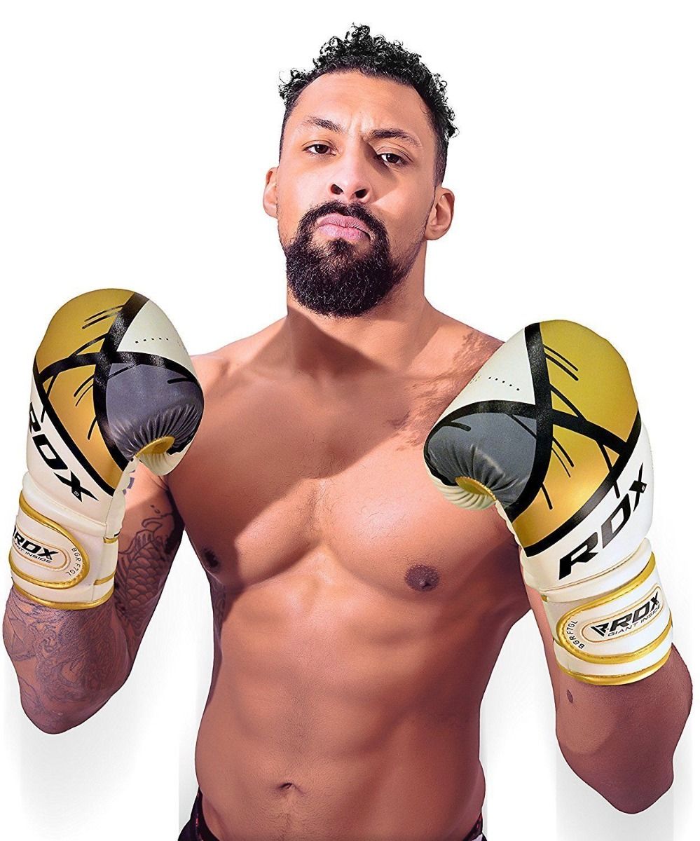 RDX F7 guantes de boxeo, blanco-dorado