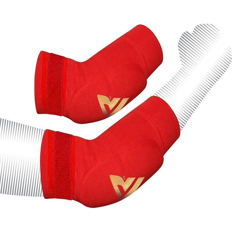 RDX protector de codos acolchado para entrenamiento de Muay Thai y MMA, rojo
