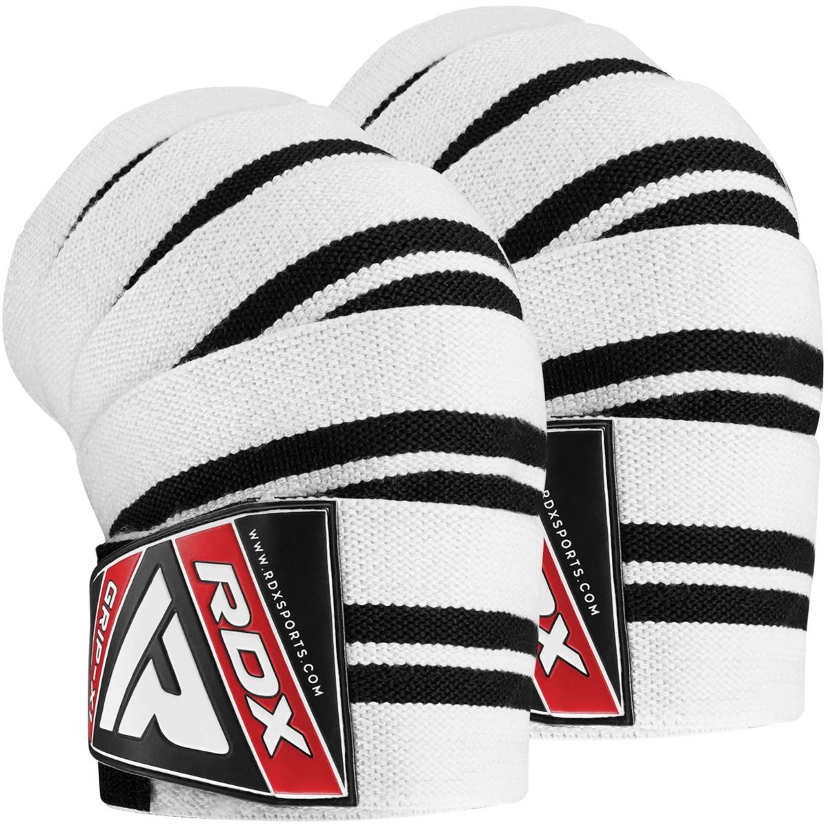 RDX PLUS vendajes de rodilla, blanco-negro
