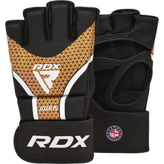 RDX Aura Plus T-17 guantes de grappling, negro-dorado