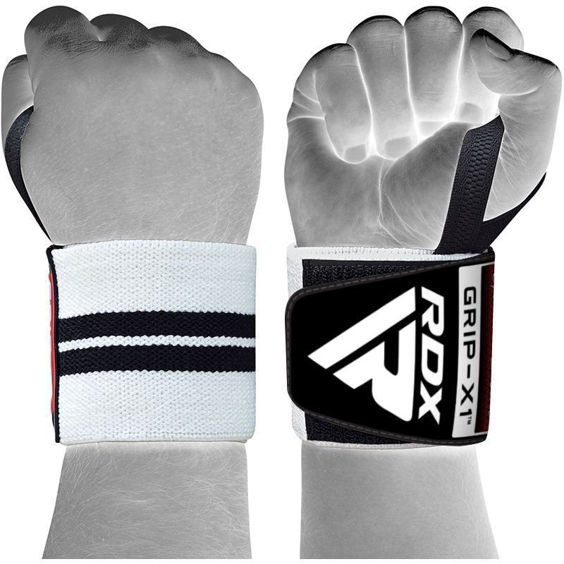RDX Plus vendajes de muñeca para gimnasio, negro-blanco