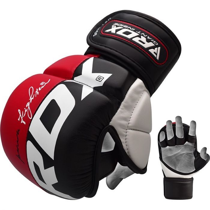 RDX T6 guantes de sparring MMA, rojo-negro