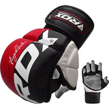 RDX T6 guantes de sparring MMA, rojo-negro