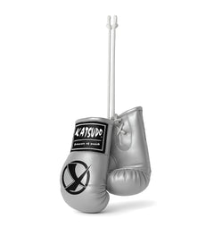 Katsudo Miniglo miniatura de guantes de boxeo, plateada