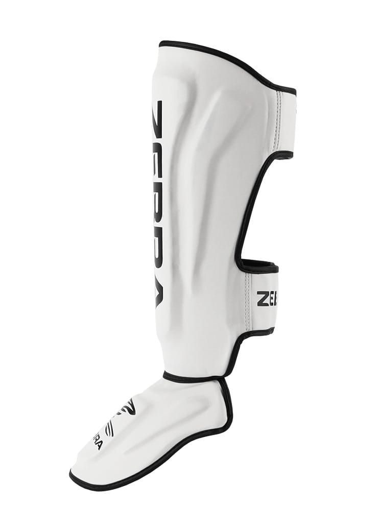 Zebra Pro protectores de espinillas y empeine, blancos