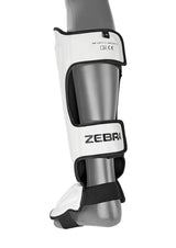 Zebra Pro protectores de espinillas y empeine, blancos
