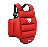 RDX protector de pecho de karate reversible, rojo-azul