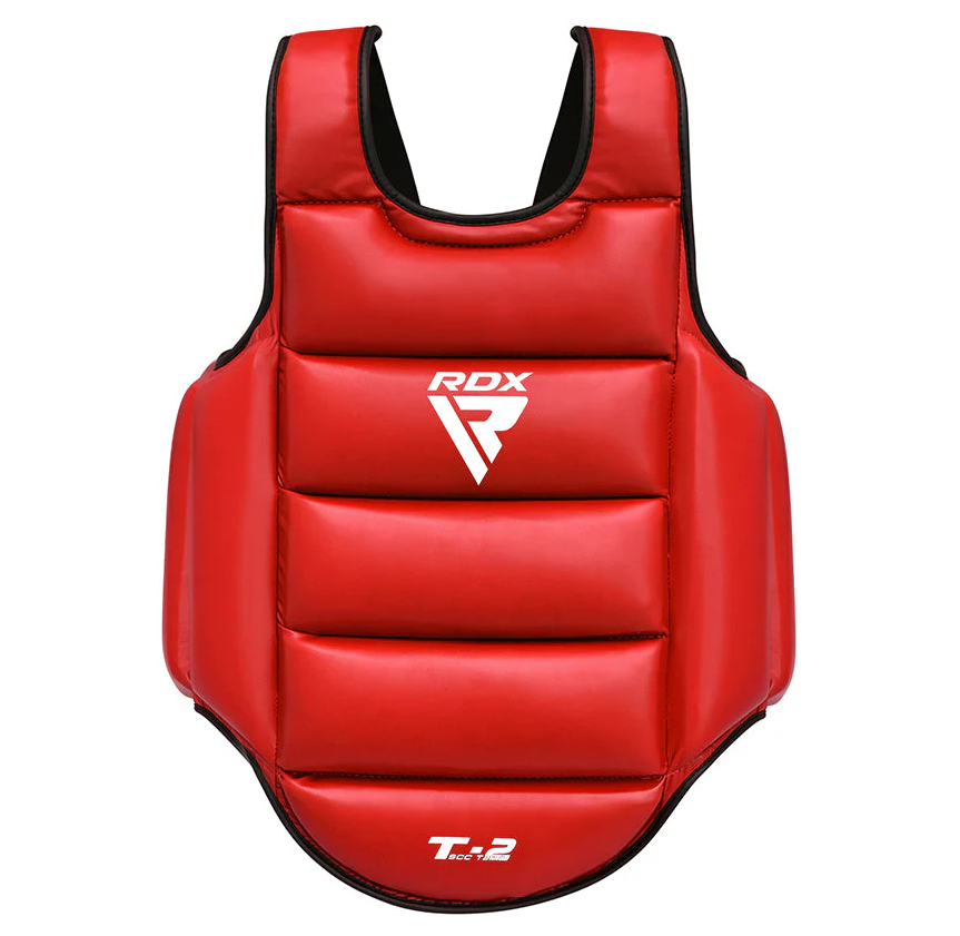 RDX protector de pecho de karate reversible, rojo-azul
