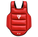 RDX protector de pecho de karate reversible, rojo-azul
