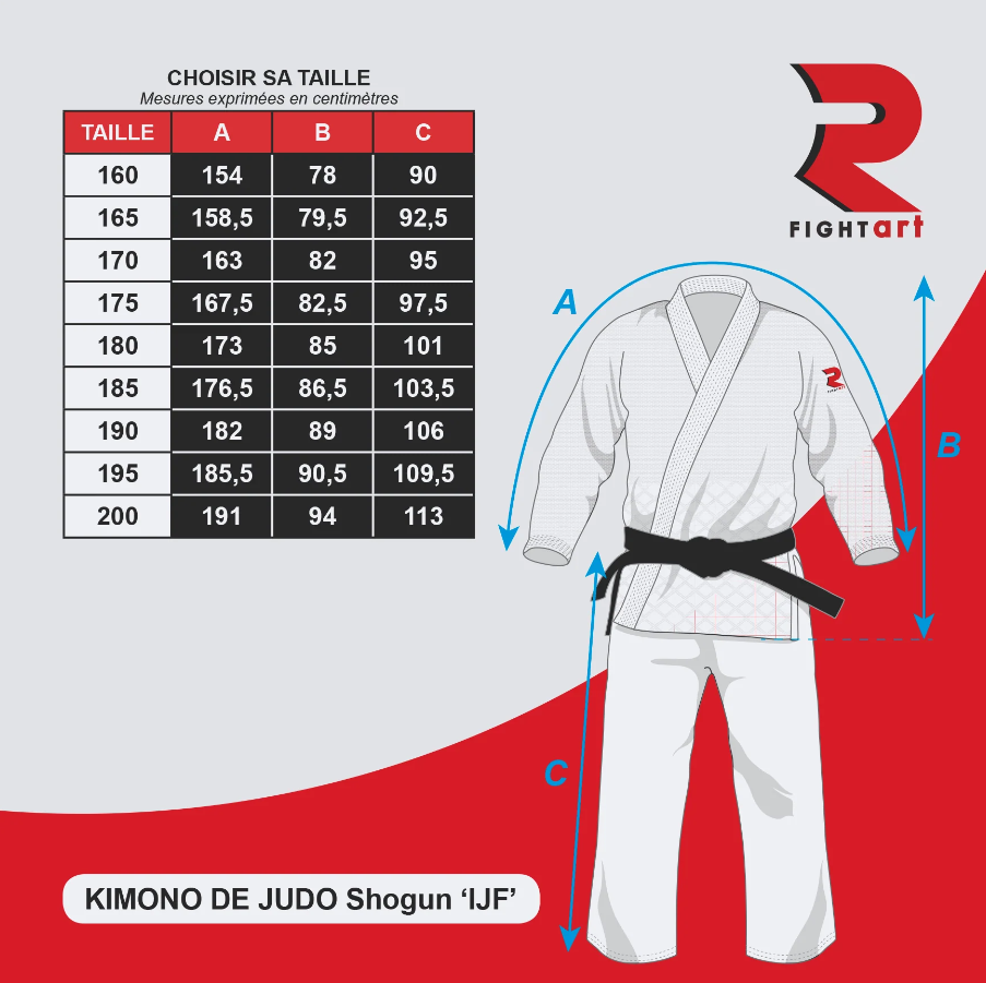 Fight Art Shogun IJF Slim Fit JU kimono 730g, azul