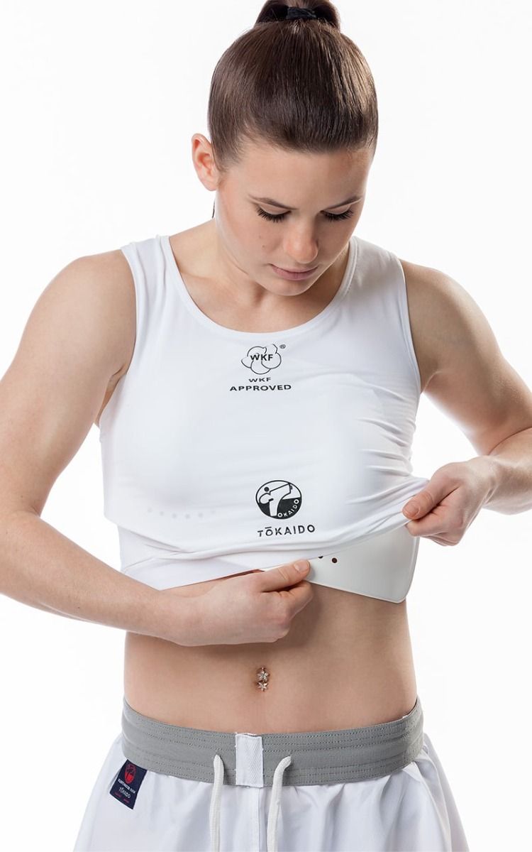 Tokaido WKF set de camiseta con protector de pecho, blanco