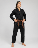 Katsudo Yori kimono de Jiu Jitsu para mujer 550g, negro